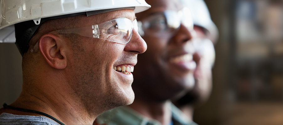 construction workers smiling